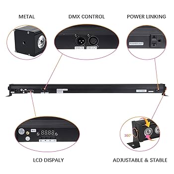 Amazon.com: Stage Lights, 72W 24LEDs RGB Dj Lights Bar, 3 in